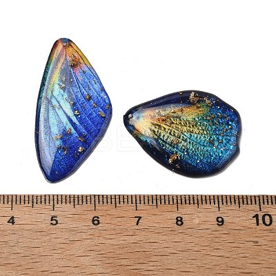 4Pcs Transparent Epoxy Resin Butterfly Wings Pendants RESI-C057-05D-1