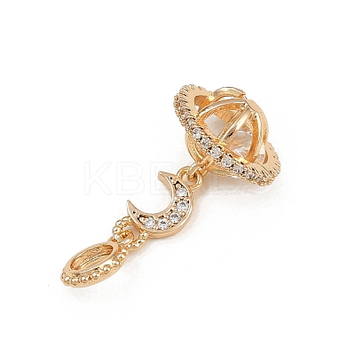Brass Micro Pave Clear Cubic Zirconia European DanglePendants KK-K407-06P-1