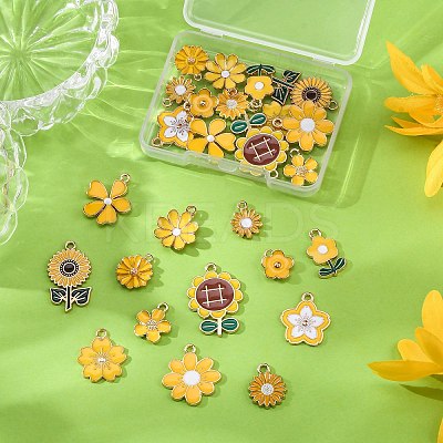 26Pcs 13 Styles Alloy Enamel Pendants ENAM-FP0002-10-1