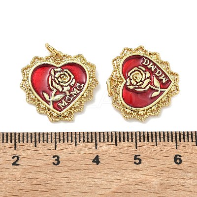 Mother's Day Brass Enamel Pendants KK-G555-15G-01-1
