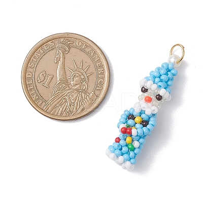 Easter Glass Seed Beaded Dwarf Pendants PALLOY-MZ01037-03-1