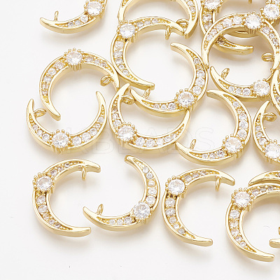 Brass Cubic Zirconia Charms KK-T035-36-1