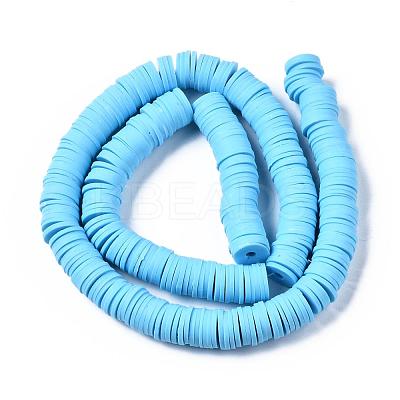 Flat Round Handmade Polymer Clay Beads CLAY-R067-10mm-36-1