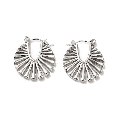 Non-Tarnish 304 Stainless Steel Hollow Out Flat Round Hoop Earrings for Women EJEW-K243-10P-1