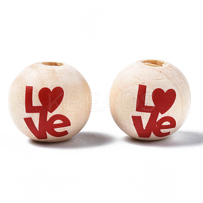 Unfinished Natural Wood European Beads WOOD-S057-066-1