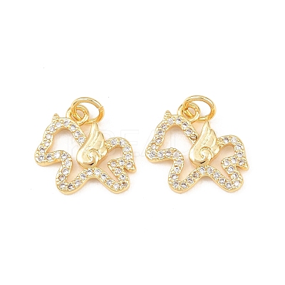 Brass Micro Pave Cubic Zirconia Pendants KK-C162-033G-1
