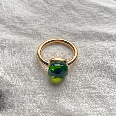 Square 304 Stainless Steel with Glass Finger Rings FS-WG8AAFA-18-1