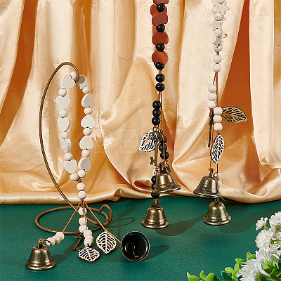 3Pcs Wood Beads Pendant Decoration HJEW-OC00084-1