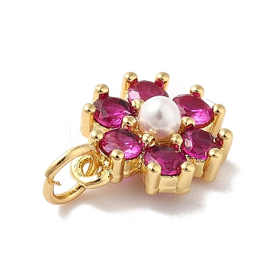 Rack Plating Brass Micro Pave Cubic Zirconia Charms KK-A160-22E-G-1