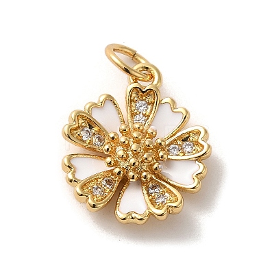 Brass Micro Pave Cubic Zirconia Pendants KK-K358-01B-G-1