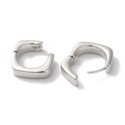 Rhombus Brass Hoop Earrings for Women EJEW-U008-07P-1