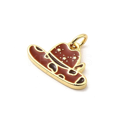 West Cowboy Brass Enamel Pendants KK-A268-04C-G-1