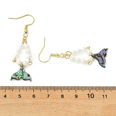 Paua Shell Dangle Earrings EJEW-JE07178-1