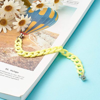 Opaque Acrylic Curb Chain Phone Case Chain HJEW-JM00512-03-1