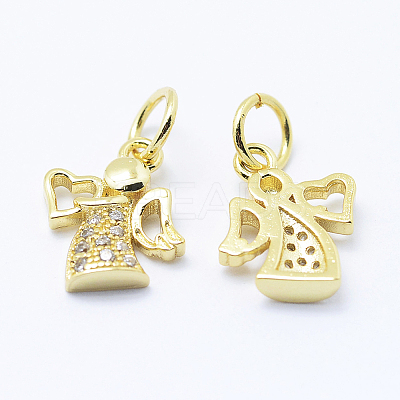 Brass Micro Pave Cubic Zirconia Charms LS-KK-P133-03G-NR-1