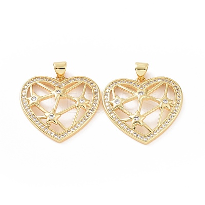 Brass Micro Pave Cubic Zirconia Pendants ZIRC-P106-04LG-02-1