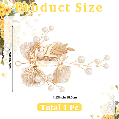 Alloy with Plastic Pearl Ornament Accessories FIND-WH20030-11C-G-1
