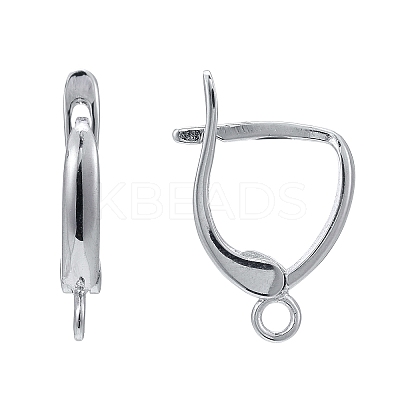Anti-Tarnish Rhodium Plated 925 Sterling Silver Leverback Earrings STER-K168-003P-1