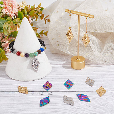 30Pcs 3 Colors 304 Stainless Steel Pendant STAS-BBC0001-48-1