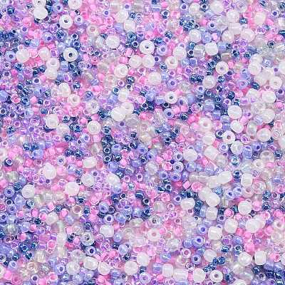12Pcs 4 Style Moon & Star Transparent Spray Painted Glass Beads GLAA-FS0001-67-1