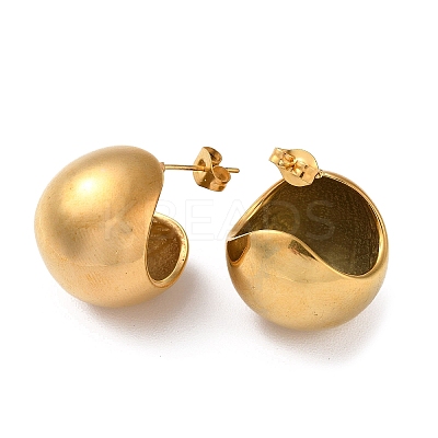 Ion Plating(IP) 304 Stainless Steel Round Stud Earrings EJEW-H127-11G-1