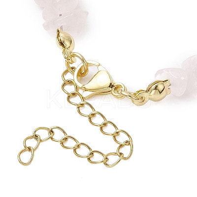 Starfish Synthetic Turquoise & Natural Rose Quartz Chip Beaded Bracelets for Women BJEW-JB11264-03-1