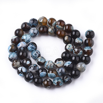 Natural Fire Crackle Agate Beads Strands X-G-S346-8mm-03-1