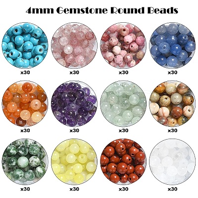 DIY Round Natural & Synthetic Gemstone Beads Stretch Bracelets Kits DIY-YW0011-65-1