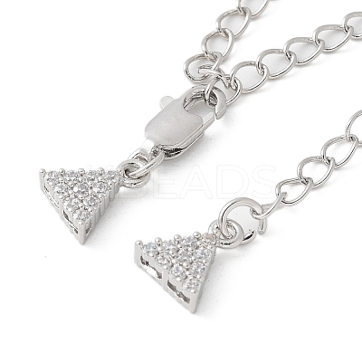Brass Micro Pave Cubic Zirconia Chain Extender with Glass KK-U052-05P-1