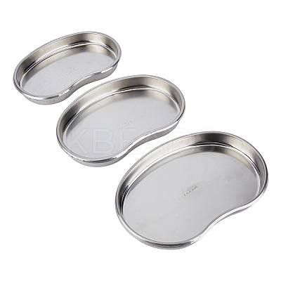 3Pcs 3 Styles 304 Stainless Steel Surgical Tray AJEW-BC0004-15-1