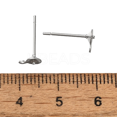 Anti-Tarnish 304 Stainless Steel Stud Earring Findings STAS-P370-02B-P-1