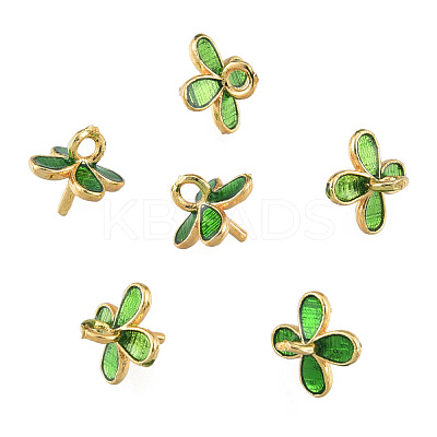 Brass Enamel Peg Bails Pendants KK-N259-29-1