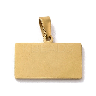 PVD Vacuum Plating 304 Stainless Steel Stamping Blank Tag Pendants STAS-B053-02G-1