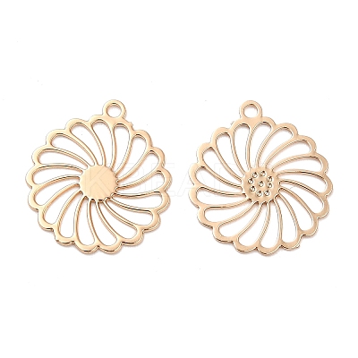 Long-Lasting Plated Brass Filigree Pendant Rhinestone Setting KK-K336-28KCG-1