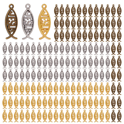 180Pcs 3 Colors Tibetan Style Alloy Hollow Pendants FIND-GO0003-03-1