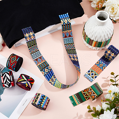 6Pcs 6 Colors Polyester Ribbons OCOR-FH0001-48B-1