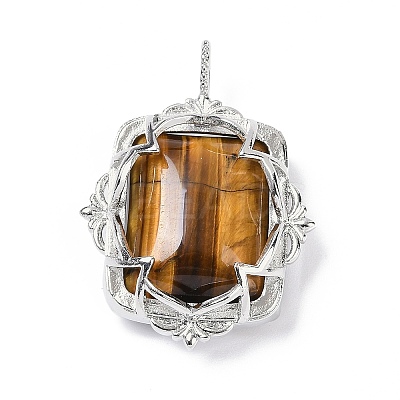 Natural Tiger Eye Pendants G-I381-01P-07-1