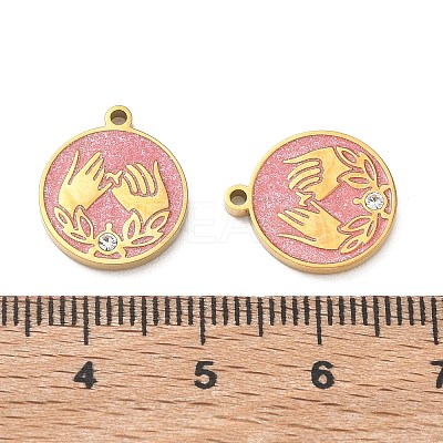 304 Stainless Steel Enamel Pendants STAS-B142-10G-1