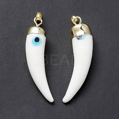 Handmade Evil Eye Lampwork Pendants LAMP-F031-01G-05-1
