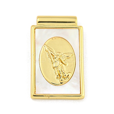 Rack Plating Brass Pave Shell Pendants KK-Z053-26G-02-1