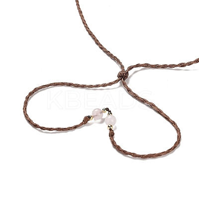 Natural Rose Quartz Tortoise Pendant Necklace NJEW-K258-02F-1