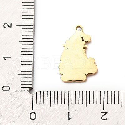 Christmas 304 Stainless Steel Enamel Pendants STAS-B112-02G-09-1