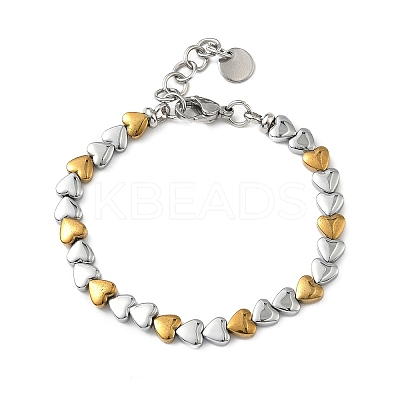 Heart Non-magnetic Synthetic Hematite Link Chain Bracelets for Women BJEW-Z148-07P-02-1
