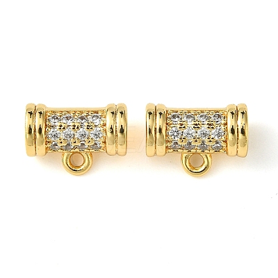 Brass Brass Micro Pave Cubic Zirconia Tube Bails KK-M277-09A-G-1