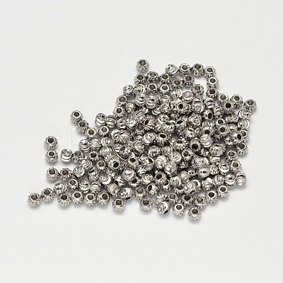 PVD Vacuum Plating Brass Corrugated Round Spacer Beads KK-I598-24P-RS-1