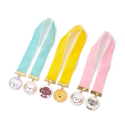 Velvet Ribbon Bookmarks AJEW-JK00216-1
