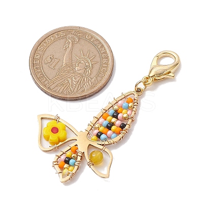 Glass Beads Pendant Decorations HJEW-MZ00044-1