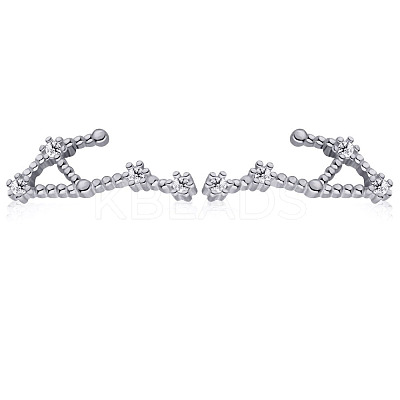Cubic Zirconia Constellation Stud Earrings EJEW-P231-90P-10-1
