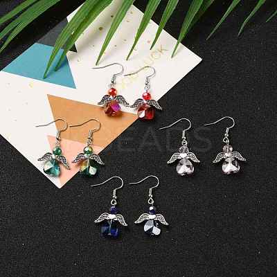 Electroplate Glass Dangle Earrings EJEW-JE04319-1