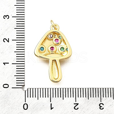 Brass Micro Pave Cubic Zirconia Pendants KK-F896-03G-1